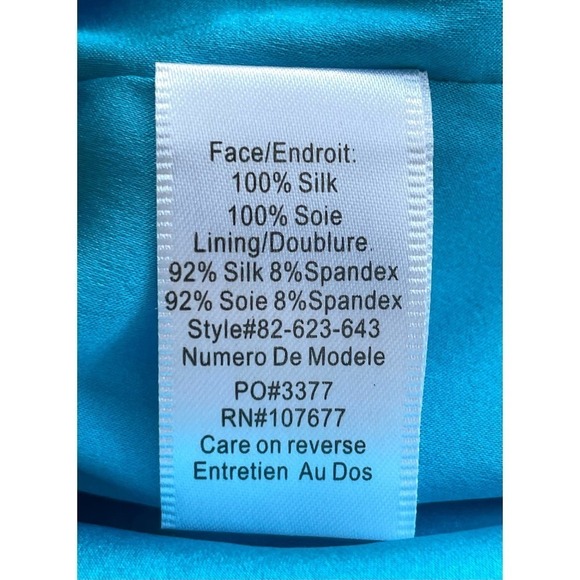 Alice + Olivia Blue Asymmetrical Ruffle Hem Silk Sleeveless Mini Dress Small - Picture 11 of 12